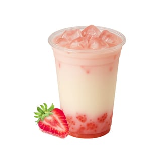 Strawberry Tea Latte (Cold) - 草莓拿铁冷饮