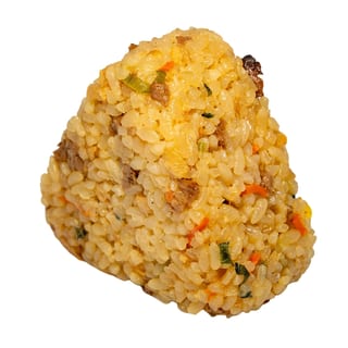 Japanese Beef Triangle Rice Ball - 日式牛肉三角饭团 - Bola de Arroz Triangular de Carne de Res Japonesa